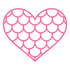 Download Mermaid Scale Heart Cuttable Design