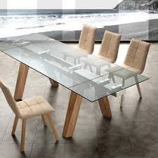 Table A Manger Moderne En Verre Et Bois Naturel Floride Salle A Manger Moderne Table Salle A Manger Salle A Manger Verre