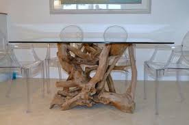 Glass Top Driftwood Dining Table Driftwood Decor Driftwood Dining Table Glass Dining Table Dining Table