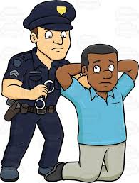 A Policeman Placing Handcuffs On A Black Man Policeman Cartoon Blue Law