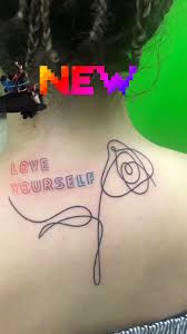 Kpop tattoos army tattoos lyric tattoos mini tattoos tattoo quotes body art tattoos love yourself tattoo bts love yourself cute small tattoos. Miryam On Twitter Love Yourself Btsarmy Army Bestboyband Loveyourselfworldtour Loveyourself Bts Btstatto Tattoo Tattoobts
