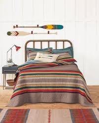 Pendleton yakima camp thick warm wool indoor outdoor striped throw blanket, mineral umber, queen size. Yakima Camp Quilt Set Mineral Umber Brown Large Camping Decor Quilt Sets Home Decor