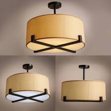 K9 crystal ceiling fixture light pendant lamp chandelier lighting 60/80cm. Japanese Style Beige Semi Flush Mount Light With Drum Shade 5 Lights Linen Ceiling Light For Living Room Beautifulhalo Com