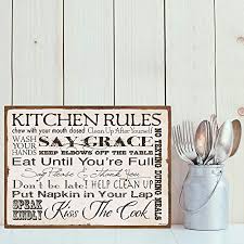 For a busy family home a fitted kitchen is a bespoke solution that will offer fantastic functionality and streamline the space to make the most of. Kitchen Rules Wall Sign For Home Decor Kitchen Wall Art Cute Kitchen Sign Wood Signs Kitchen Decor Pricepulse