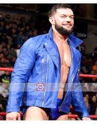 50 Off On Finn Balor Blue Leather Jacket Blue Leather Jacket Leather Jacket Blue Leather