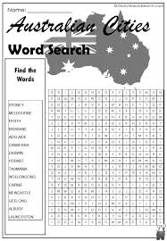 Cool Australian Cities Word Search Kids Word Search Free Printable Word Searches Words
