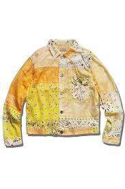 Black And Yellow Bandana Jacket Kapital Delivers New Bandana Patchwork Jacket In Easter Ready Hues Patchwork Jacket Bandana Trucker Jacket