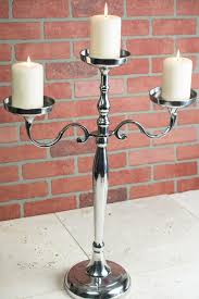 Pillar Candle Holder 3 Arm 26in Silver Candelabra Candle Holders Candles Metal Candle Holders