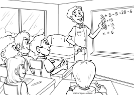 Contoh sketsa mewarnai gambar sekolah tk. Halaman Mewarnai Sekolah Pengajaran Guru Halaman Mewarna Percuma
