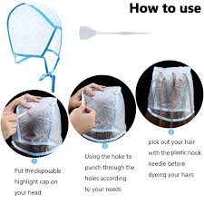 The highlighting cap can be used over and over again. Generic 6 Pieces Tipping Cap Highlight Hair Cap Salon Hair Coloring Highlighting Dye Cap With Plastic Hooks For Dyeing Hair Hairdressin