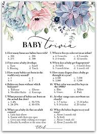 Jul 16, 2021 · a newborn baby can be the biggest blessing a couple can have. Amazon Com Succulents Baby Shower Game Baby Trivia Game 25 Guests Fun Baby Facts Game Floral Green Succulent Trivia Baby Shower Activity Unique Greenery Rustic Gender Neutral Baby Shower Game