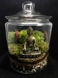 Large Buddha Terrarium Moss Terrarium Terrasphere Zen Terrarium Winter Garden Backyard Garden Layout Backyard Garden Diy