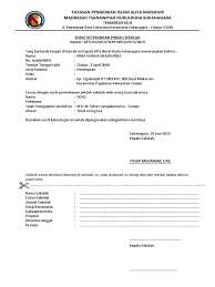 Biasanya surat dinas ini dikeluarkan oleh lembaga resmi seperti sekolah, pemerintah dan juga perusahaan. Surat Pindah Sekolah Mts Nurul Huda