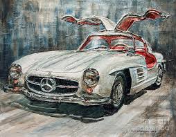 Gullwing Painting 1954 Mercedes Benz 300 Sl Gullwing By Joey Agbayani Mercedes Benz 300 Car Art Classic Cars