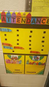 Attendance Lunch Chart Crayon Themed Crayon Themed Classroom Classroom Attendance Chart Preschool Classroom