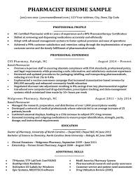 The final touch of a quality profile is a creative layout. Resume Examples Pharmacist Resume Templates