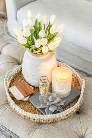 Simple Spring Home Tour Bless Er House Table Decor Living Room Decorating Coffee Tables Table Decorations