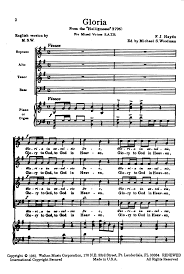 Gloria Satb By Franz Joseph Haydn Arr Wo Choral Sheet Music Haydn Gloria