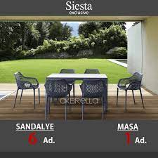 6 kisilik fume modern plastik masa sandalye takimi sandalye modern masa