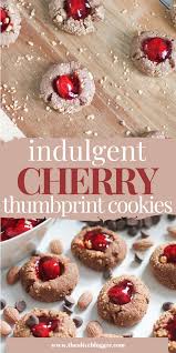 Chocolate Thumbprint Cookies With Cherries Recipe Chocolate Thumbprint Cookies Thumbprint Cookies Delicious Cookie Recipes
