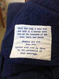 The Upstairs Sewing Room The Wedding Quilt Labels Quilt Labels Quilting Quotes Wedding Quilt