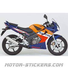 Модель малокубатурного спортивного мотоцикла honda cbr125r впервые была представлена в 2004 году и предназначалась для продажи, в основном, в странах европы и азии. Honda Cbr 125r 2005 Repsol Decals