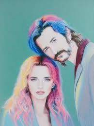 Brooks & Dunn Colourful Illustration Canvas Print by The Music Lab