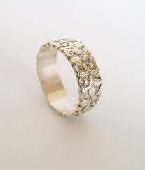Antique Sterling Silver Floral Repousse Wedding Band Eternity Forget Me Not Flowers Would Love This For My Wed Jewelry Beautiful Jewelry Silver Wedding Rings
