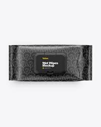 Wet Wipes Pack With Plastic Cap Mockup In Flow Pack Mockups On Yellow Images Object Mockups