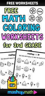 The spruce / wenjia tang take a break and have some fun with this collection of free, printable co. Free Math Coloring Worksheets For 3rd And 4th Grade Mashup Math