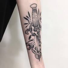 Dagger tattoo designs signify strong emotions of courage, bravery, and hardship. Black And Grey Dagger Snake Tattoo Tattoogrid Net