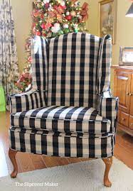 Distinctive features of the leslie armchair are its precise proportions and tailored construction that is evident in the utter perfection of the leather upholstery that covers the outer and inner shells. Slipcover In Black And Natural Buffalo Check For A Classic Wingback Wing Chair Slipcover Slipcovers For Chairs Affordable Home Decor