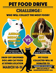 Animal Medical Center Of Chicago S Pet Food Drive Food Animals Food Drive Animals