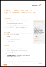 Professional n9106 v40 stereo wireless bluetooth headset. Solarwinds Help Desk And It Support Case Study Samsung Electronics Co Ltd Replaces Spiceworks With Web Help Desk Techvalidate
