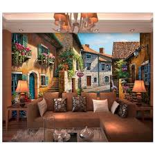 Hd wallpapers and background images. Shop Photo Wallpaper 3d Wallpaper Mural Living Room Tv Background Wallpaper Bedroom European Style Small Town Oil Painting Wallpaper Online From Best Wall Stickers Murals On Jd Com Global Site Joybuy Com