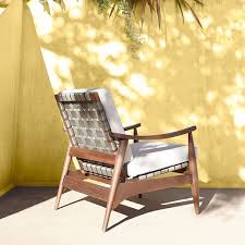 Mid Century Outdoor Show Wood Lounge Chair West Elm Wood Lounge Chair Outdoor Chairs Chair