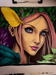 Recreating artwork for the "enchanted women" coloring book