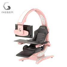 zero gravity cockpit t7 sakura pink white gamer room video game room design gamer room decor