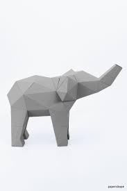 Kostenlos ausdrucken dekupiersaege vorlagen 3d. 3d Elefant Papierfigur Elefant Basteln Papierskulptur Papier Tiere