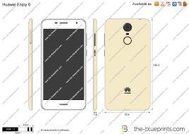 Huawei Enjoy 6 vector drawing