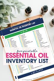 Essential Oil Inventory List Free Printable Download