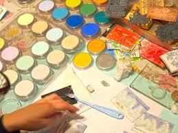 Stamping With Pan Pastel Workshop Painting Crafts Landscape Art Quilts Pastel Art