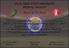 The university offers multilevel programs in various specialties which include a bachelor's degree (65 specialties), a master's degree (30 specialties), a doctoral degree (6 specialties) in the areas of natural science and general medicine. Jalalabad State University On Twitter Certificated For Get Together Premier League Between Different Year Batches Of Jalalabad State University Jasu Jalalabadstateuniversity Https T Co Uzabrjwzhx