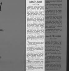 Obituary for Gladys H. Weber