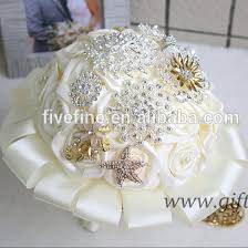 This wedding bouquet measures 10 inches wide and 12 inches tall. Luxurious White Silk Flowers Wedding Bouquets With Beads Rhinestones Brooches Buy Silk Flower Buquet Bouquet Flower Wedding Bouquet Product On Alibaba Com