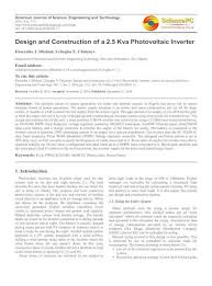 Here the dc to ac inverter which build based mosfet component irfp260 as signal amplifier. Design And Construction Of A 2 5 Kva Photovoltaic Design And Construction Of A 2 5 Kva Photovoltaic Pdf Document