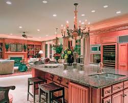 Salmon Colored Mediterranean Kitchen Coral Kitchen Mediterranean Kitchen Custom Kitchen Tile