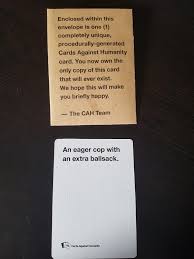 We first created cards against humanity for a new years party with a huge group of awkward friends. Cards Against Humanity One Of A Kind Card Album On Imgur
