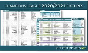 The upcoming edition of uefa euro despite shifting to 2021 due to the outbreak of coronavirus the tournament was scheduled to take place in 2020 but has been shifted to 2021 due to outbreak of. Uefa Champions League 2020 2021 Schedule Officetemplates Net