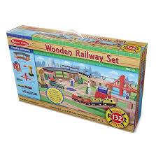 Wooden Railway Set Toy Train Layouts Learning Express Toy Train